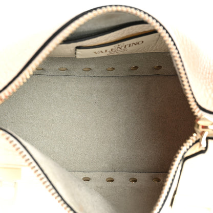 Valentino Garavani Pebbled Calfskin Monochrome Small Rockstud Flip Lock Shoulder Bag Ivory 5 of 8
