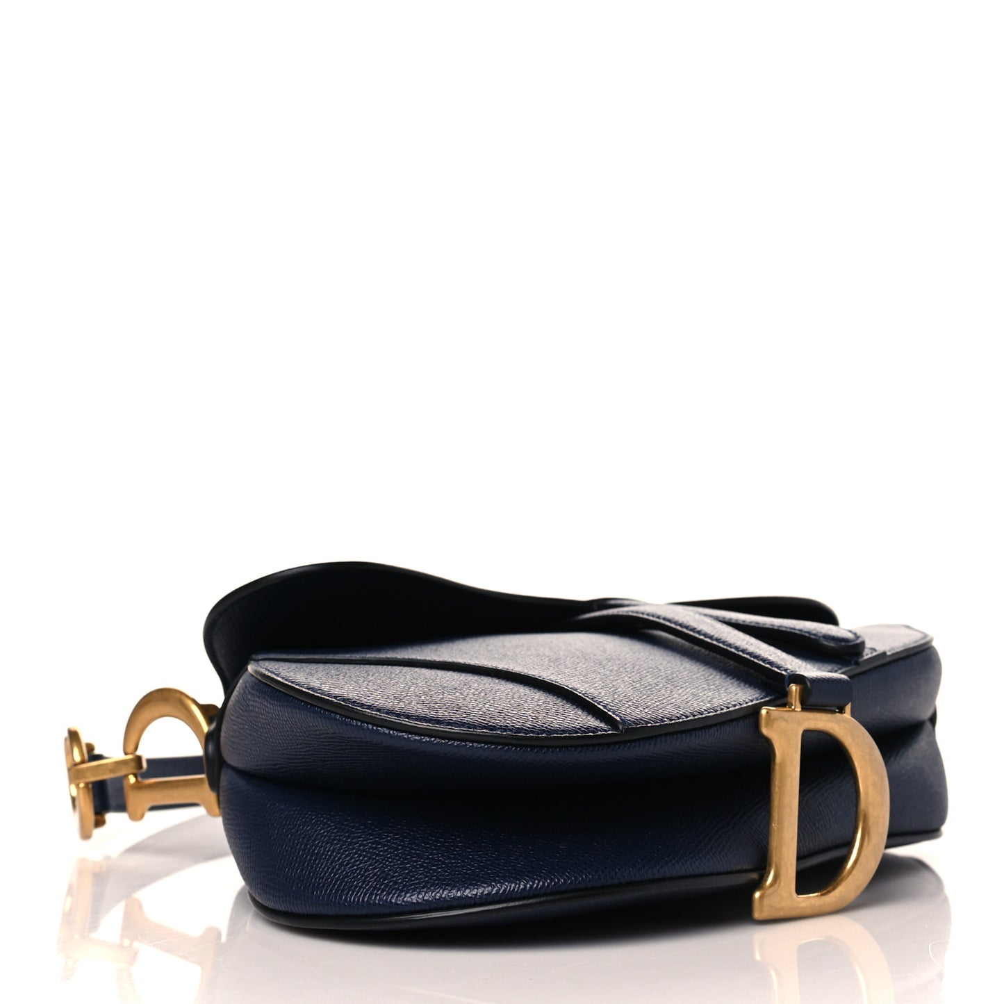 Grained Calfskin Saddle Bag Indigo