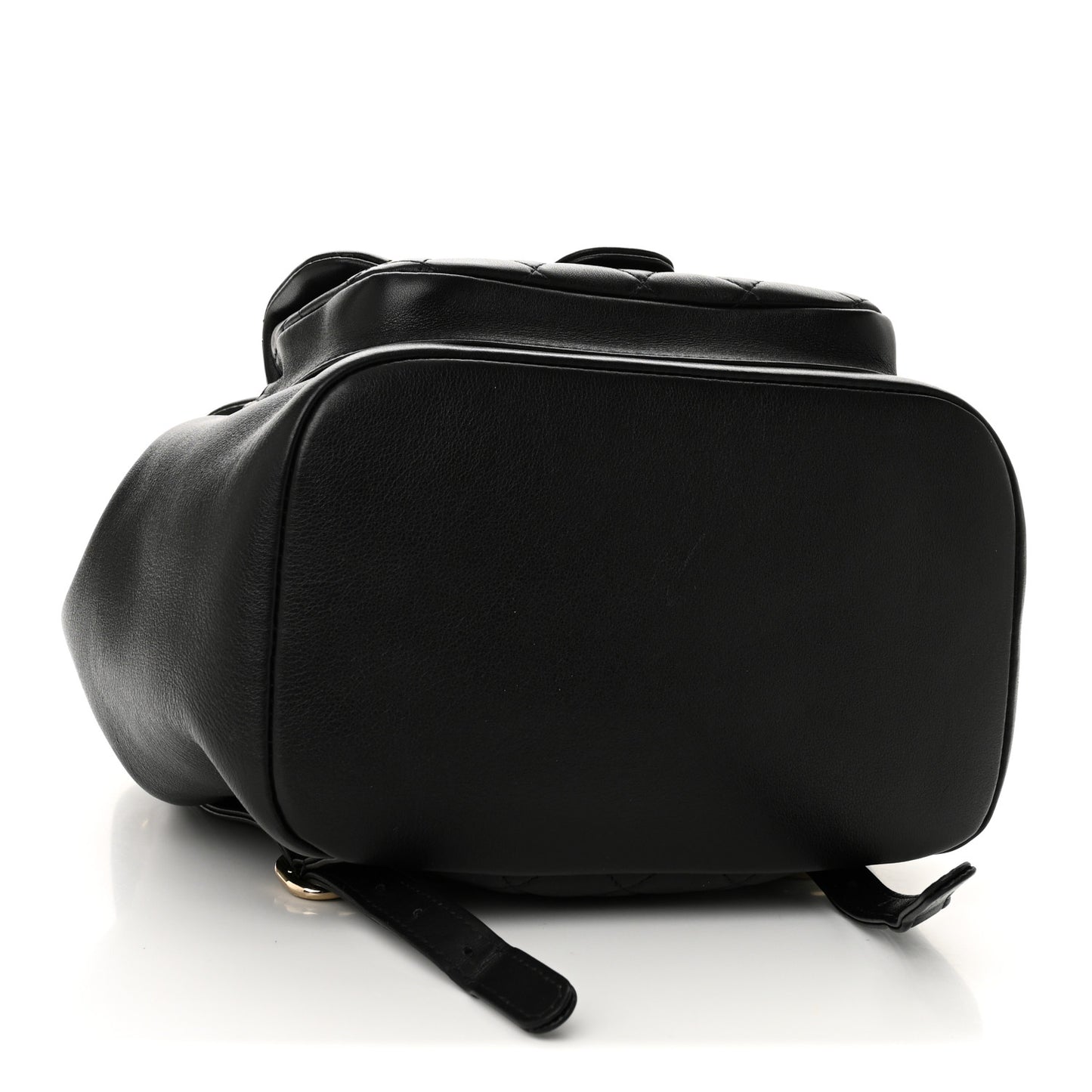 Lambskin Quilted Large Duma Drawstring Backpack Black