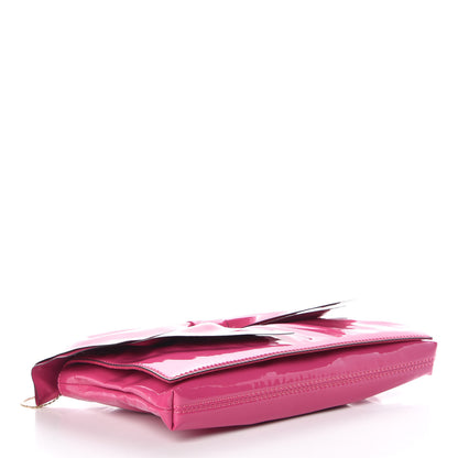 Valentino Garavani Patent Lacca Bow Clutch Pop Fuxia 4 of 9