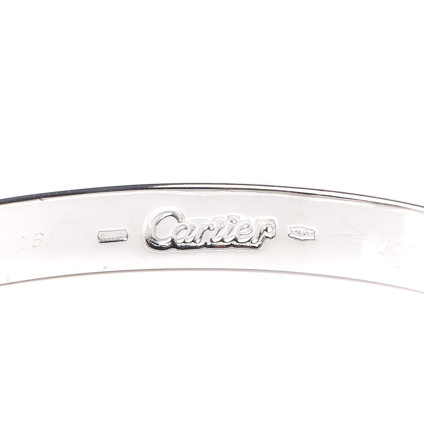 18K White Gold LOVE Bracelet 16