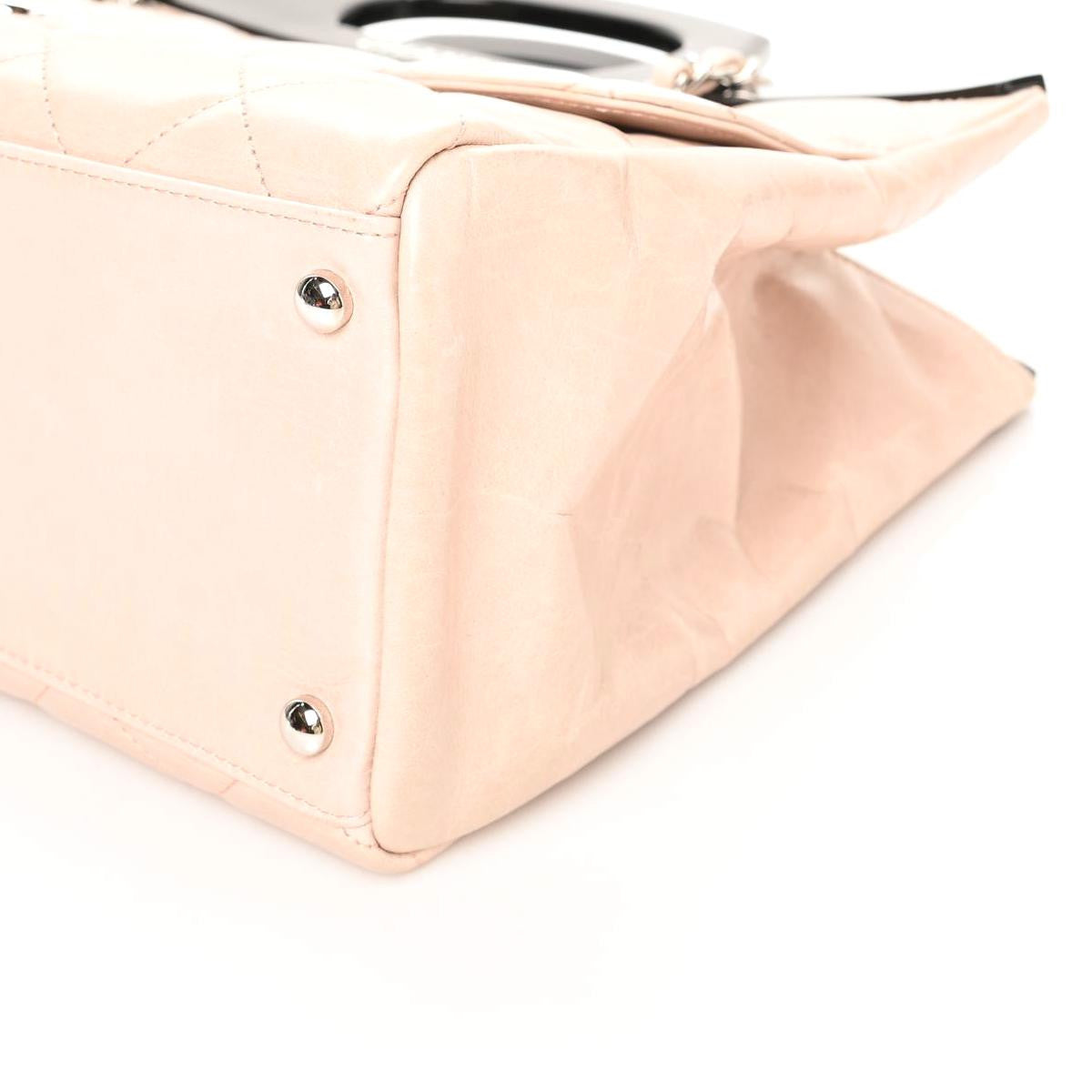 Chanel Glazed Calfskin Quilted Large CC Delivery Tote Light Pink 7 of 9