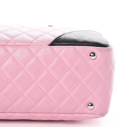 Chanel Calfskin Quilted Large Cambon Bowler Pink Black 11 of 20