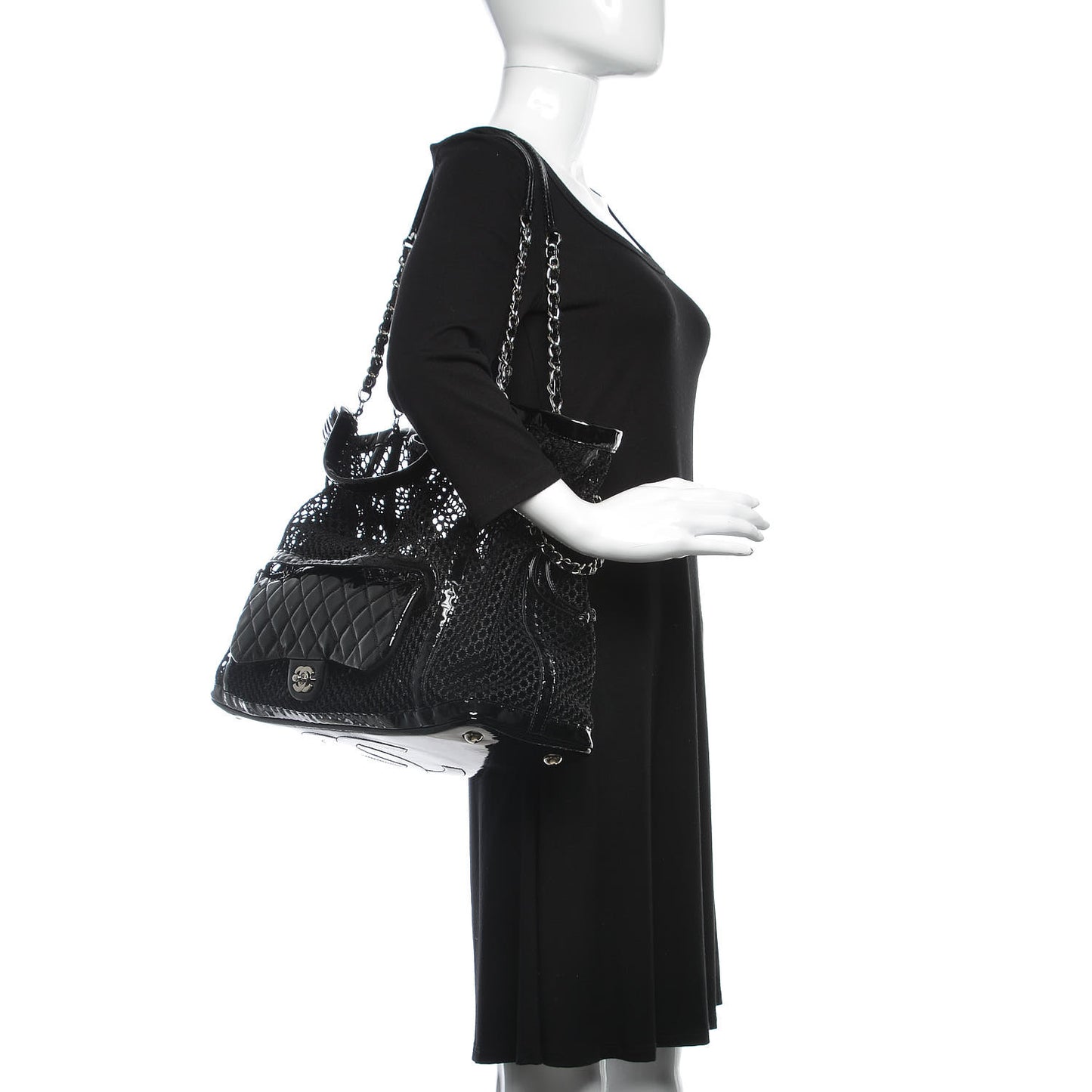 Patent Net Large La Madrague Tote Black