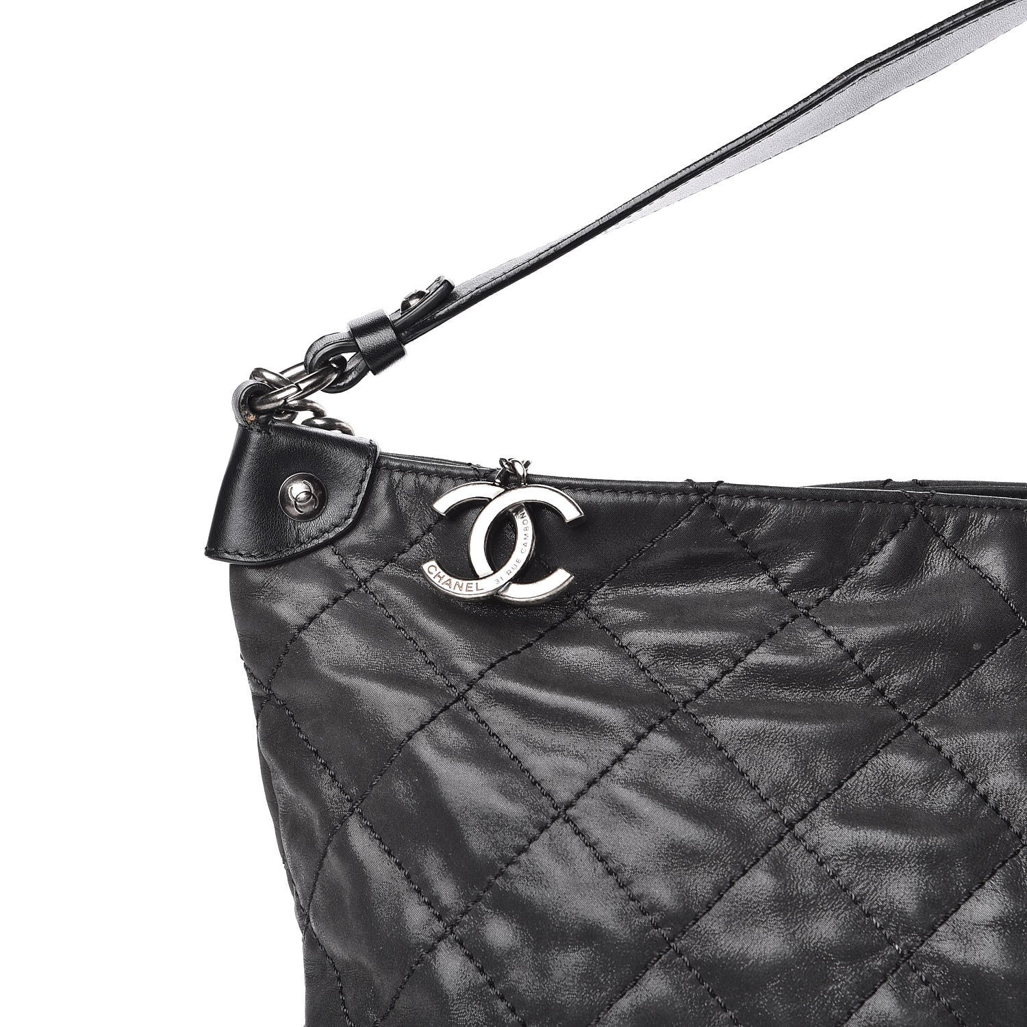 Chanel Iridescent Calfskin Coco Daily Hobo Black 10 of 13