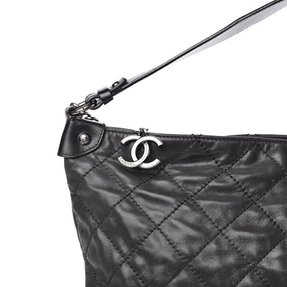 Chanel Iridescent Calfskin Coco Daily Hobo Black 10 of 13