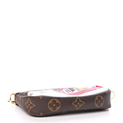 Louis Vuitton Monogram 2019 Christmas Animation Mini Courchevel Pochette Accessories Fuchsia 4 of 8