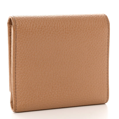 Gucci Pebbled Calfskin Soho Compact Flap Wallet Camelia 3 of 9