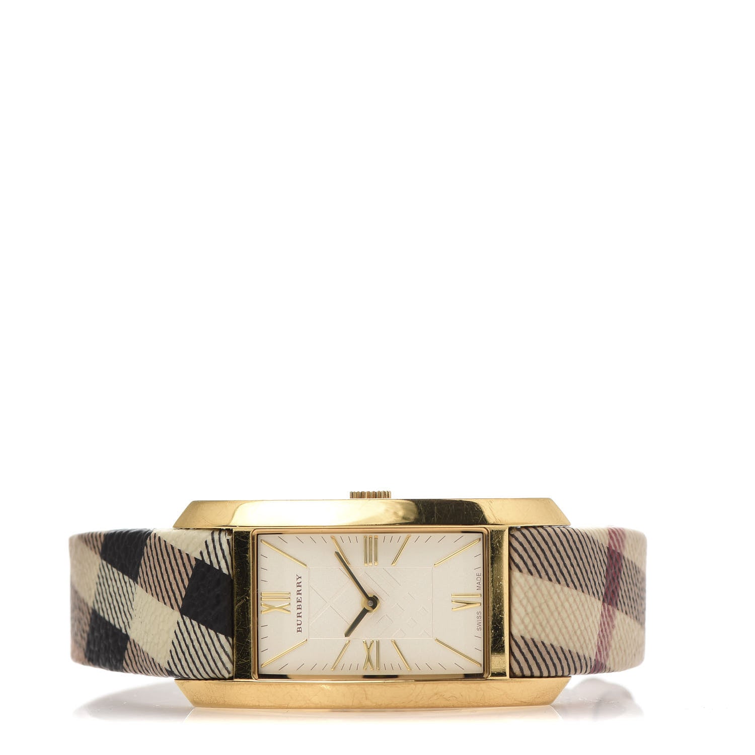 Burberry Stainless Steel Calfskin 25mm Heritage Nova Check Quartz Watch Ivory BU1095 4 of 10