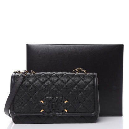 Chanel Caviar Quilted Medium CC Filigree Flap Black 11 of 11