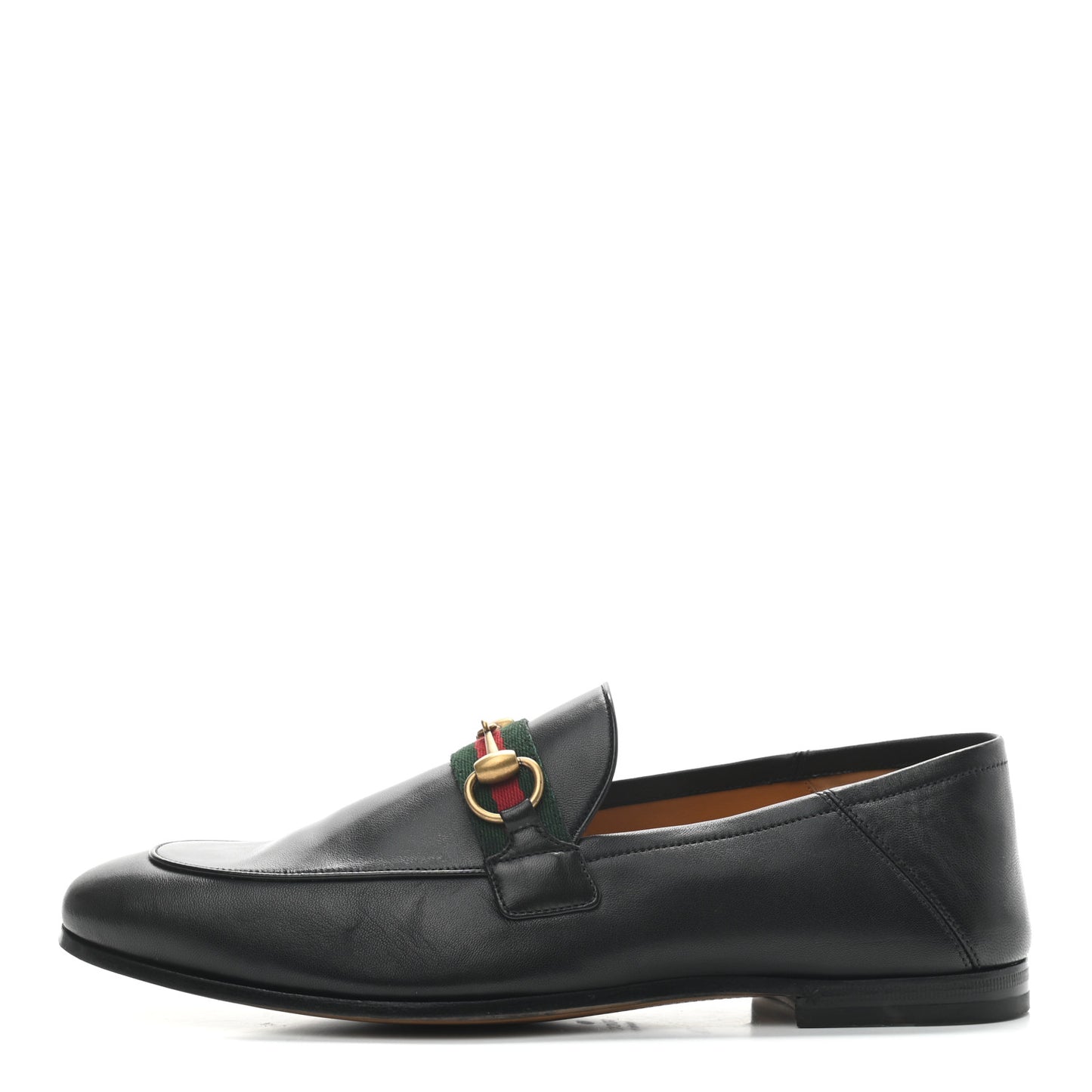 Lambskin Web Mens Horsebit Loafers 7.5 Black