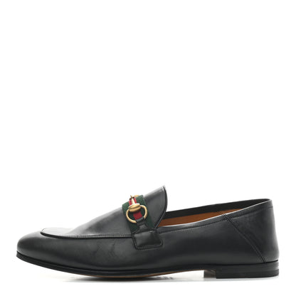 Gucci Lambskin Web Mens Horsebit Loafers 7.5 Black 1 of 7