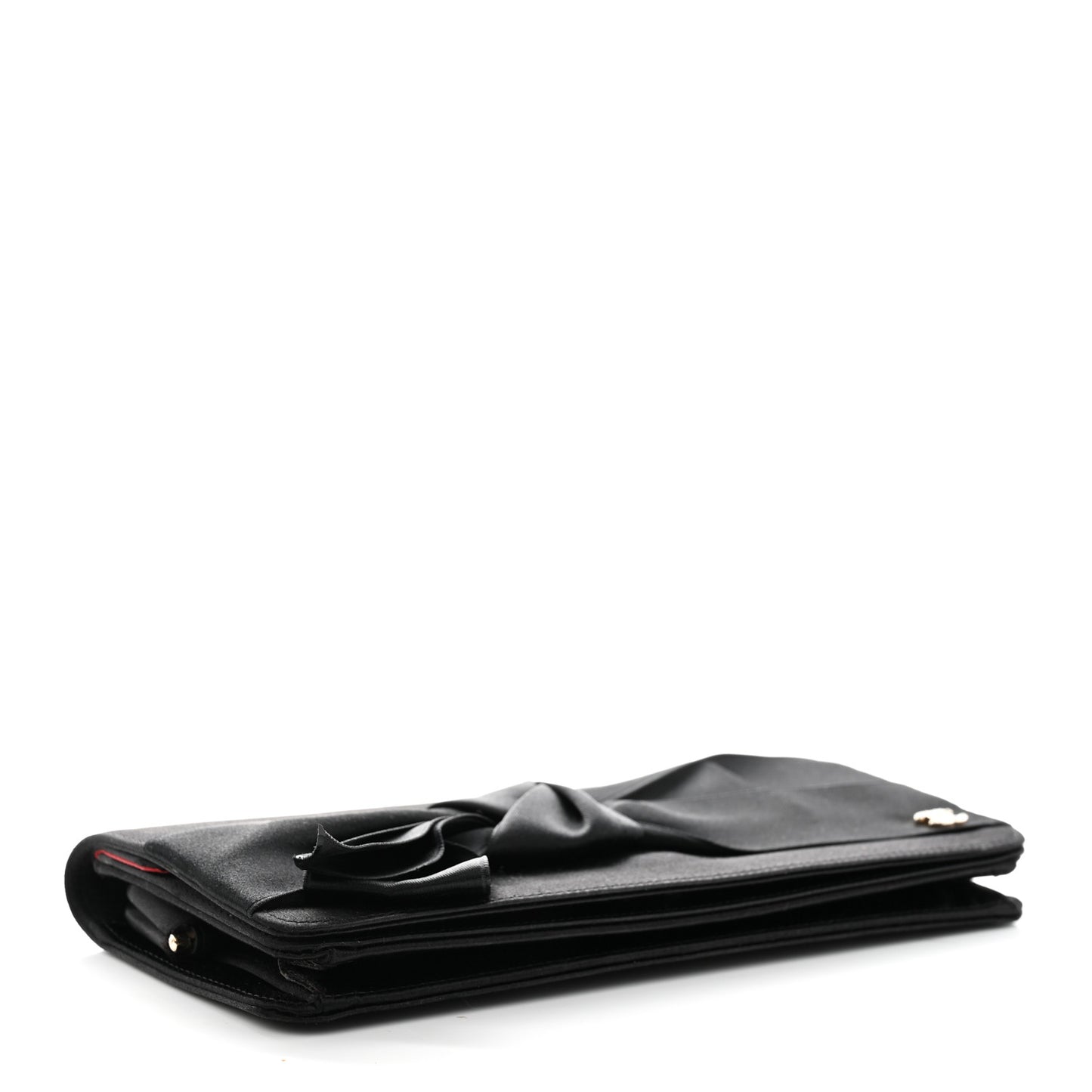 Satin Bow Clutch Black