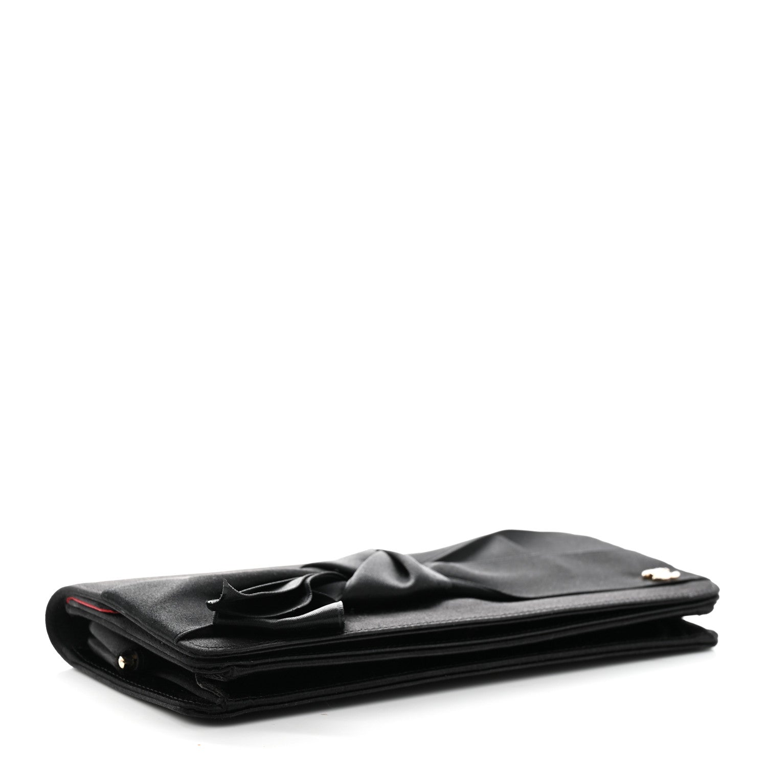 Chanel Satin Bow Clutch Black 4 of 9