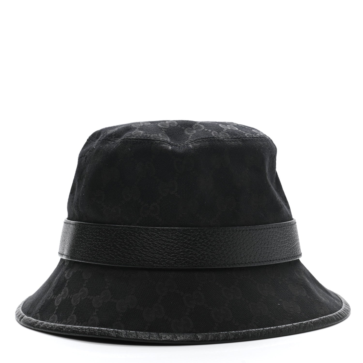 Gucci Monogram Textured Dollar Calfskin GG Jago Bucket Hat L Black 5 of 11