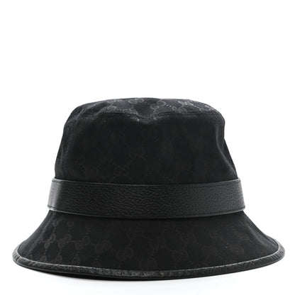 Gucci Monogram Textured Dollar Calfskin GG Jago Bucket Hat L Black 5 of 11
