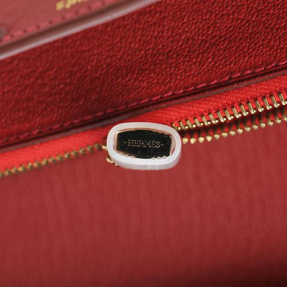 Hermes Ostrich Kelly Longue Wallet Rouge Vif 21 of 22