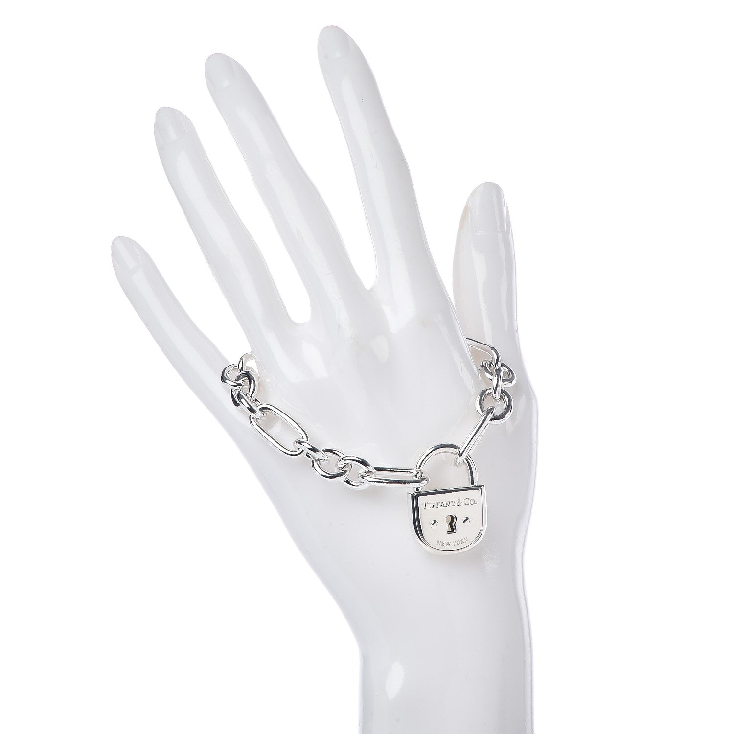 Tiffany Sterling Silver Lock Charm Bracelet 2 of 4