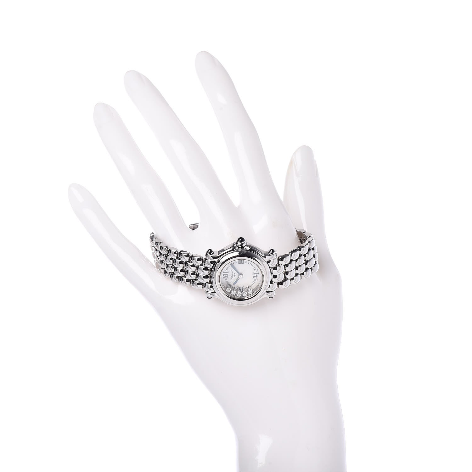 Chopard Stainless Steel 5 Diamond Mother of Pearl 26mm Happy Sport Quartz Watch 2 of 6