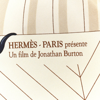 Hermes Silk Mystere Au 24 Faubourg Scarf 90 Bleu Clair Rouge White 3 of 6