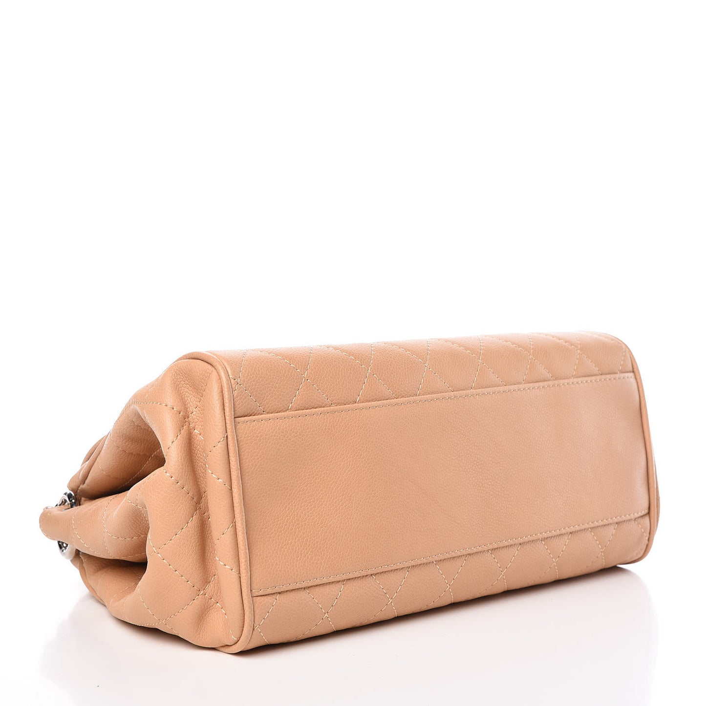 Caviar Quilted Timeless Accordion Flap Beige
