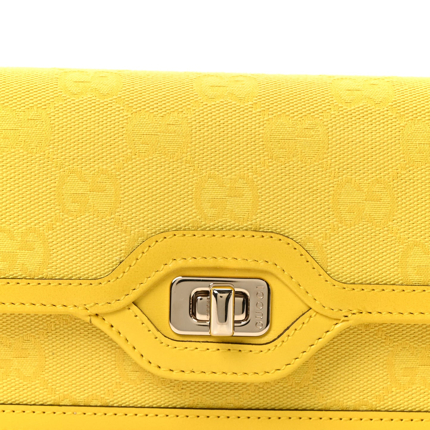 GG Monogram Scratch Lux Calfskin Mini Luce Shoulder Bag Yellow