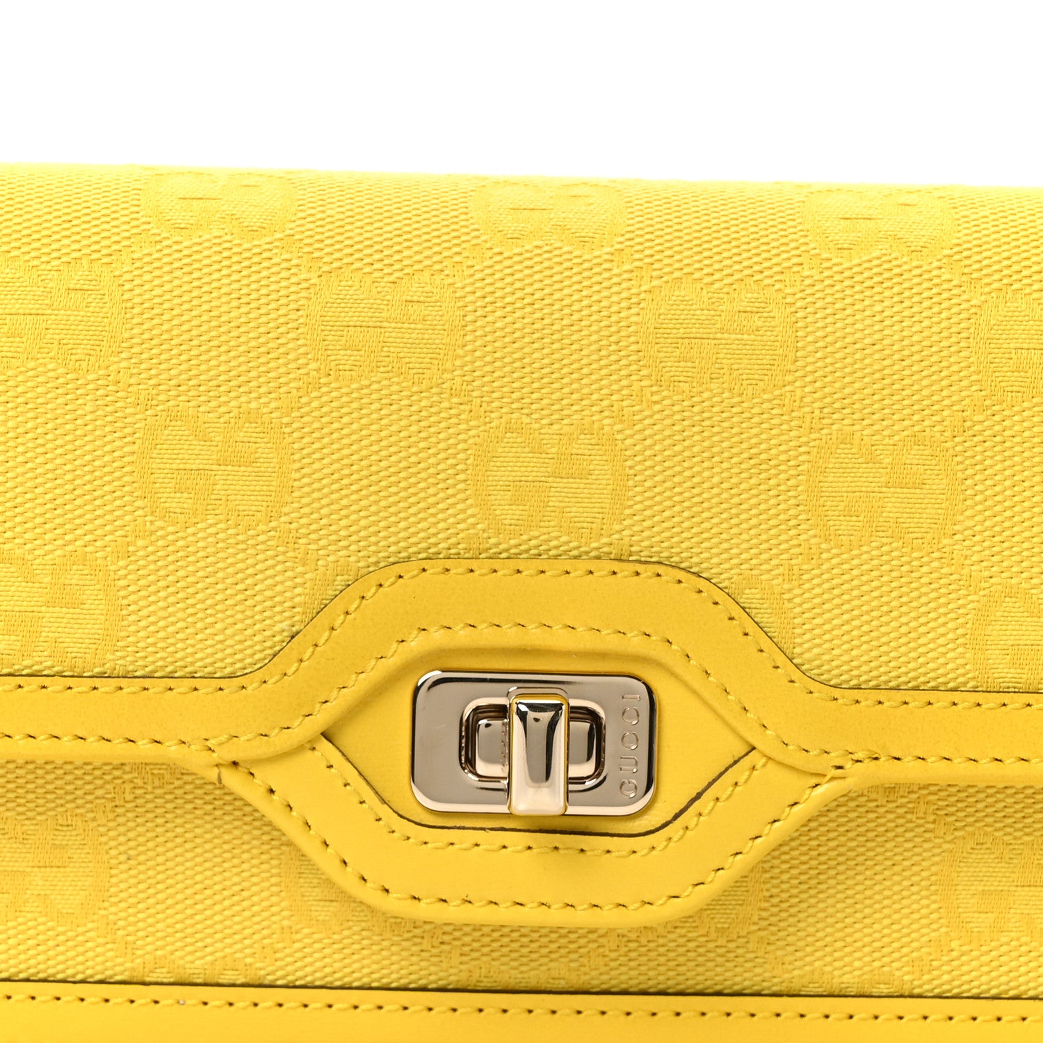 Gucci GG Monogram Scratch Lux Calfskin Mini Luce Shoulder Bag Yellow 8 of 10