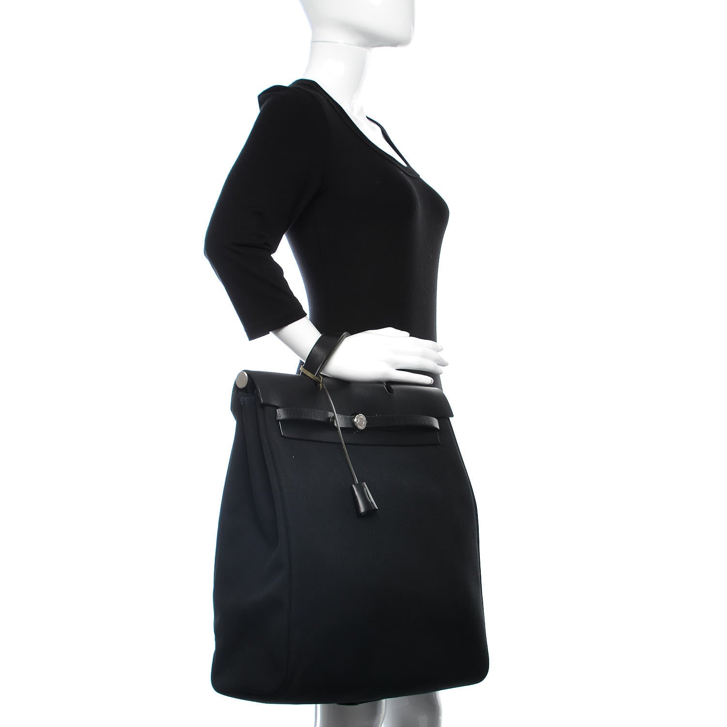 Hermes Toile Vache Calfskin Herbag 39 MM Black 2 of 15