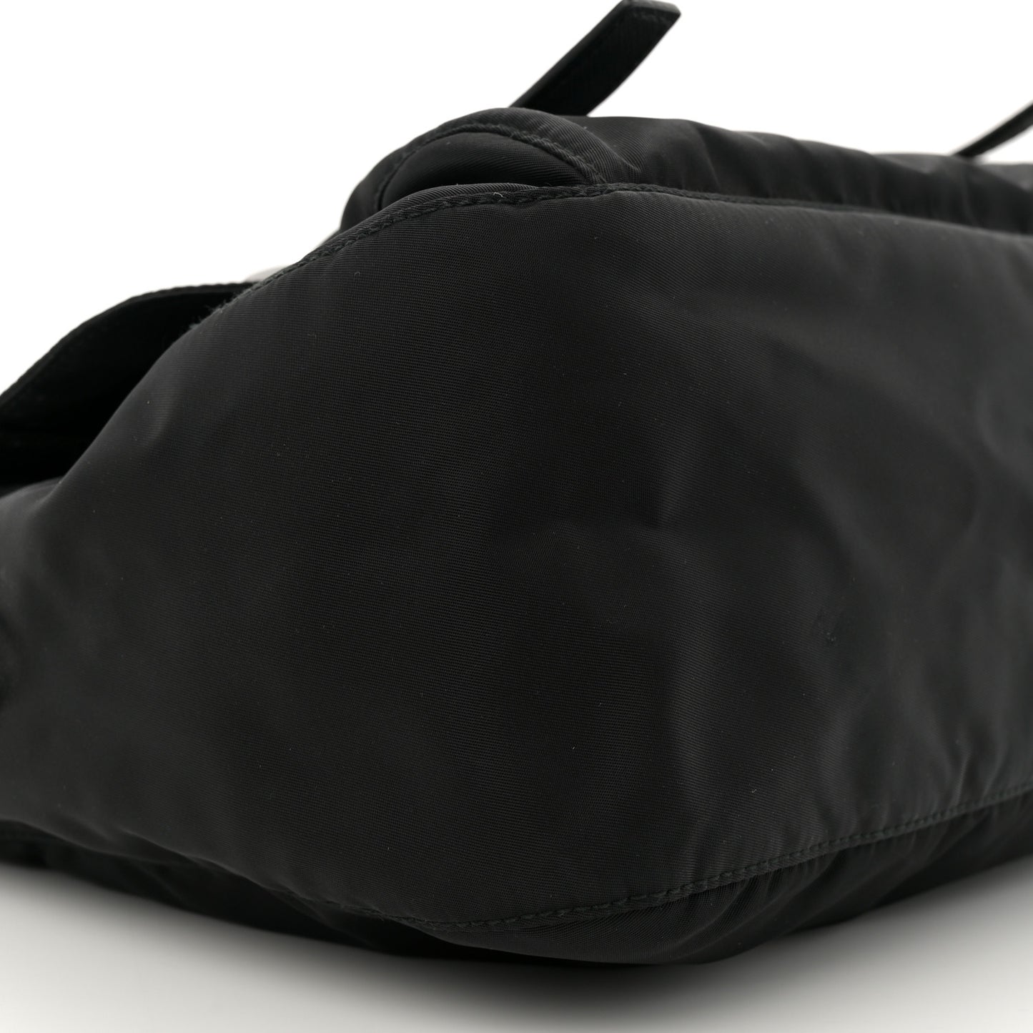 Tessuto Nylon Saffiano Double Buckle Messenger Shoulder Bag Black