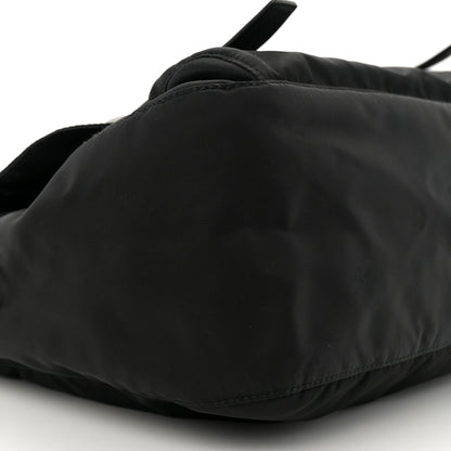 Prada Tessuto Nylon Saffiano Double Buckle Messenger Shoulder Bag Black 8 of 10