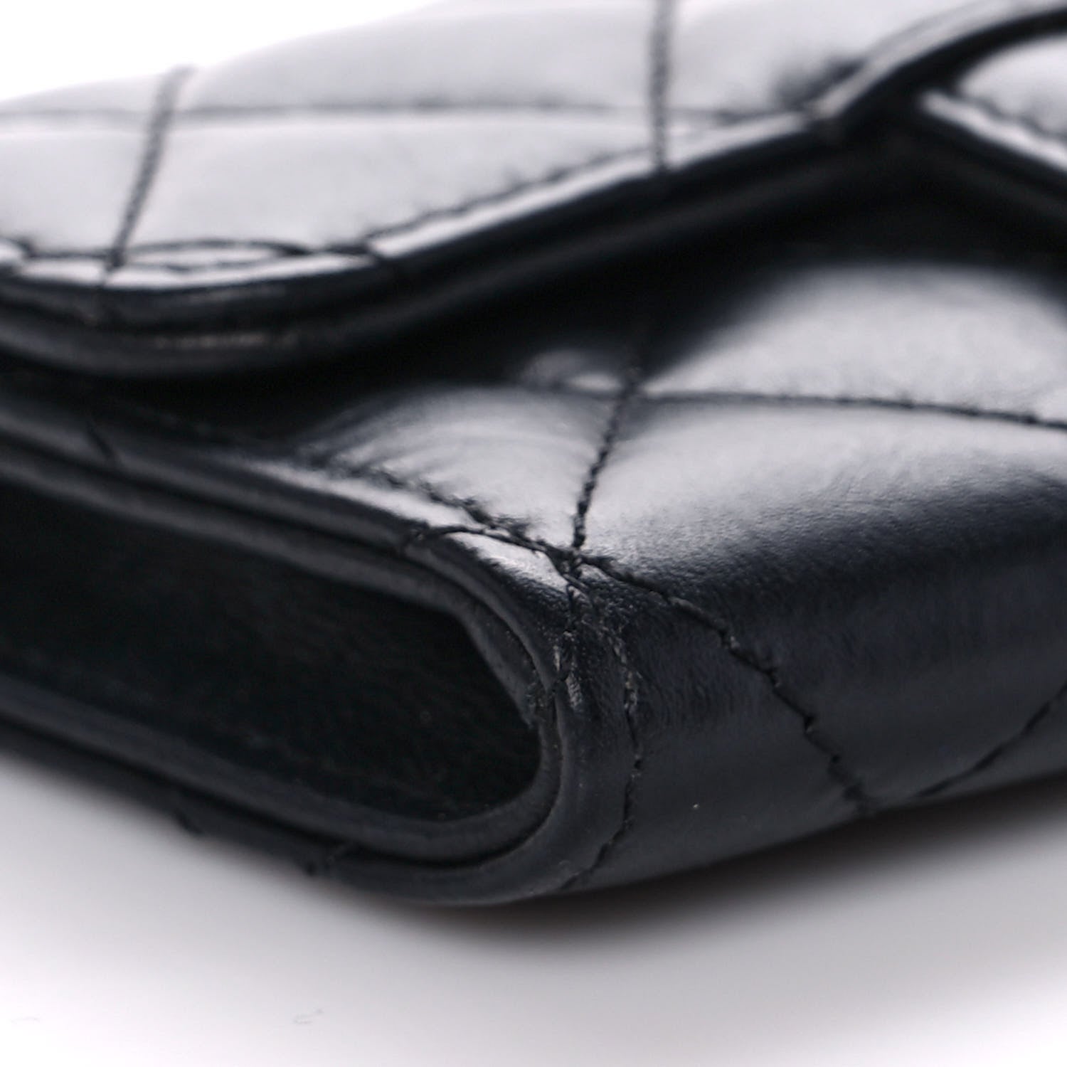 Chanel Aged Calfskin Quilted Reissue Flap Card Holder Black 9 of 15