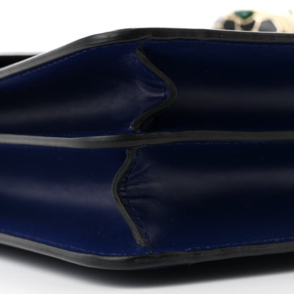 Bulgari Calfskin Large Serpenti Forever Top Handle Blue 12 of 14