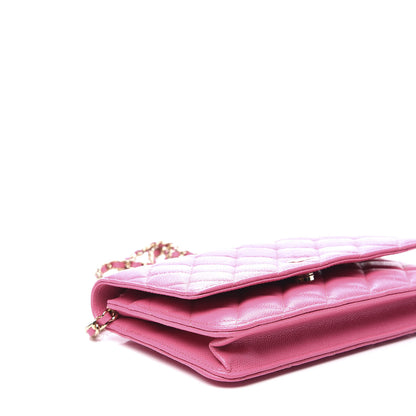 Chanel Caviar Quilted Wallet on Chain WOC Pink 5 of 11