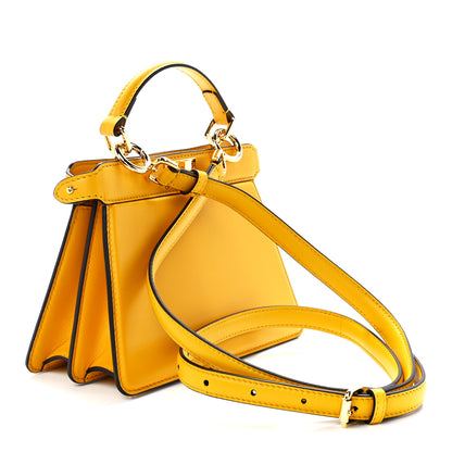 Fendi Shiny Nappa Petite Peekaboo I SEE U Satchel Mimosa 2 of 11