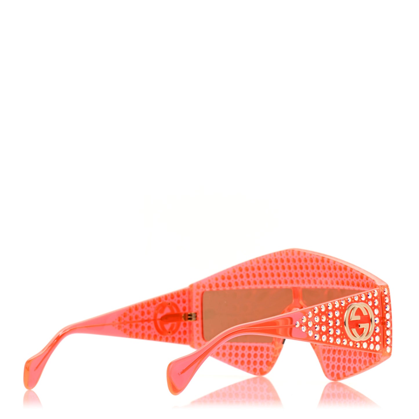 Crystal Rectangular Frame Sunglasses GG0357S Orange