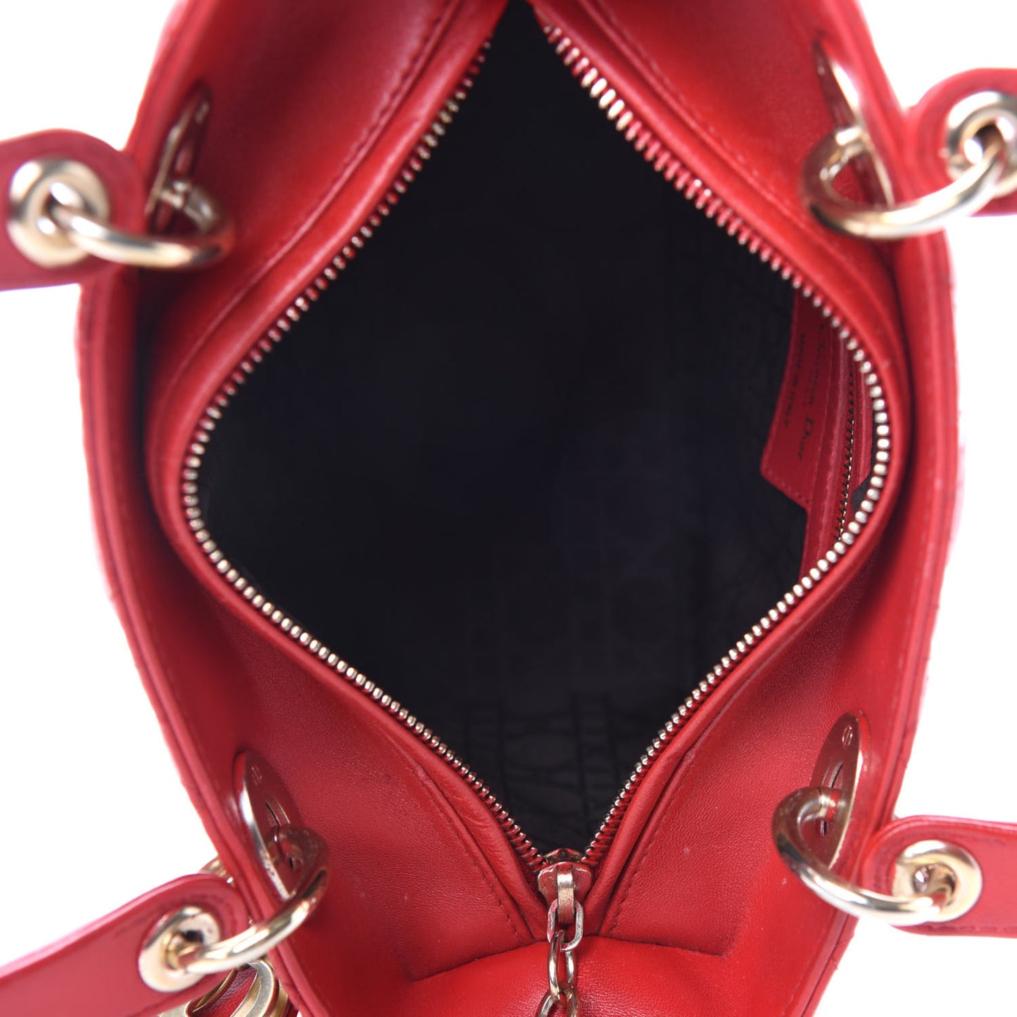 Lambskin Cannage Medium Lady Dior Red