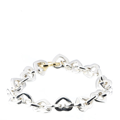 Tiffany Sterling Silver 18K Yellow Gold Heart Links Bracelet 3 of 4