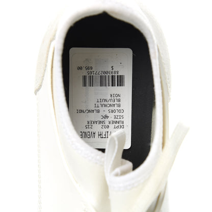 Balenciaga Calfskin Neoprene Mesh Suede Race Runner Sneakers 40 White Black 7 of 11