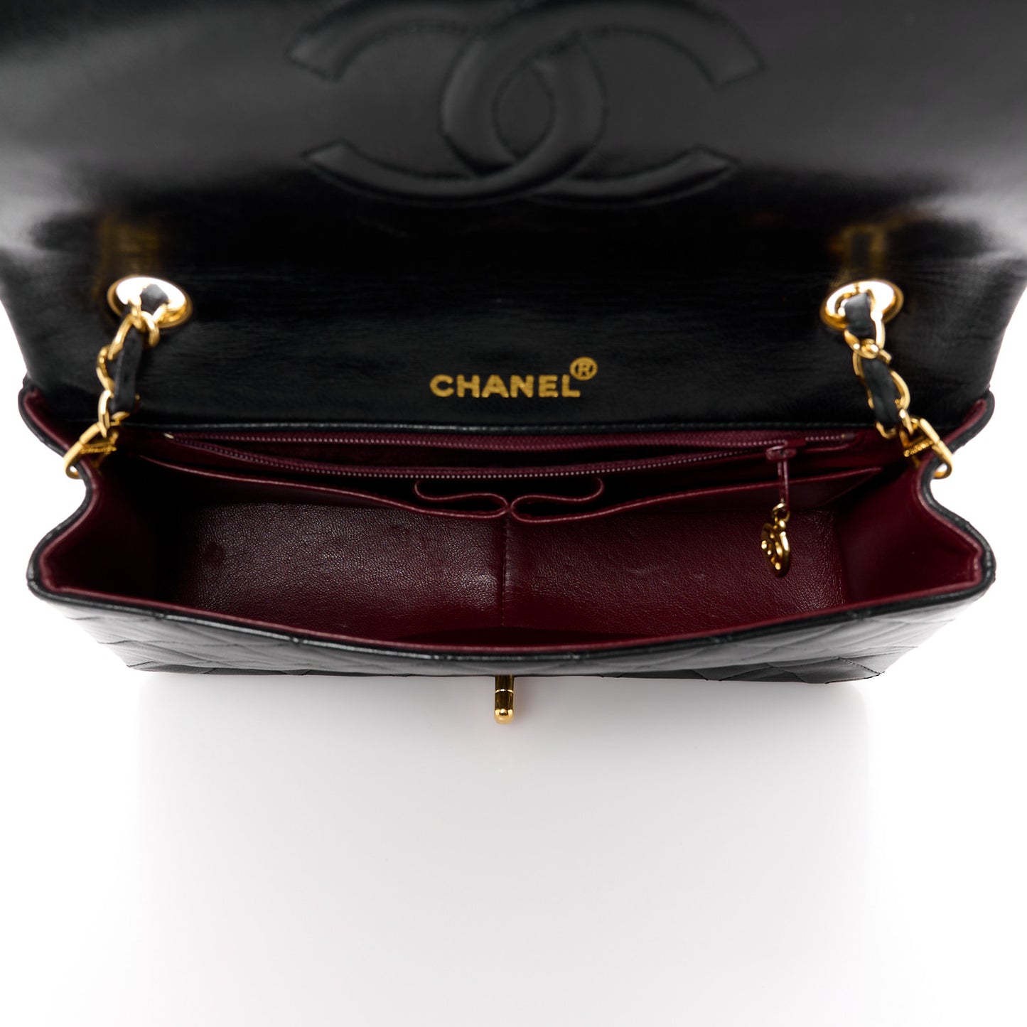 Lambskin Quilted Small Single Flap Black