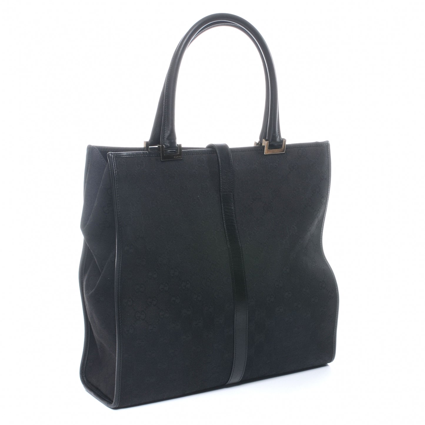 Canvas Monogram Shoulder Bag Black