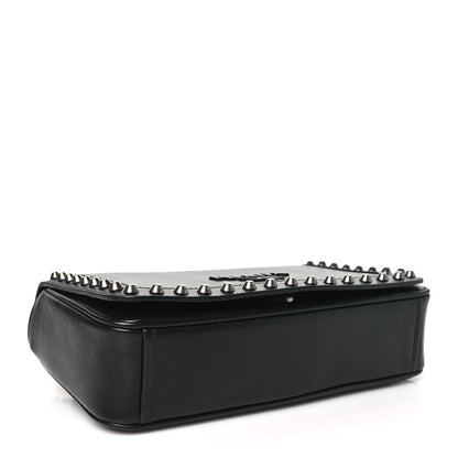 Prada Glace Calfskin Studded Crossbody Black 4 of 9