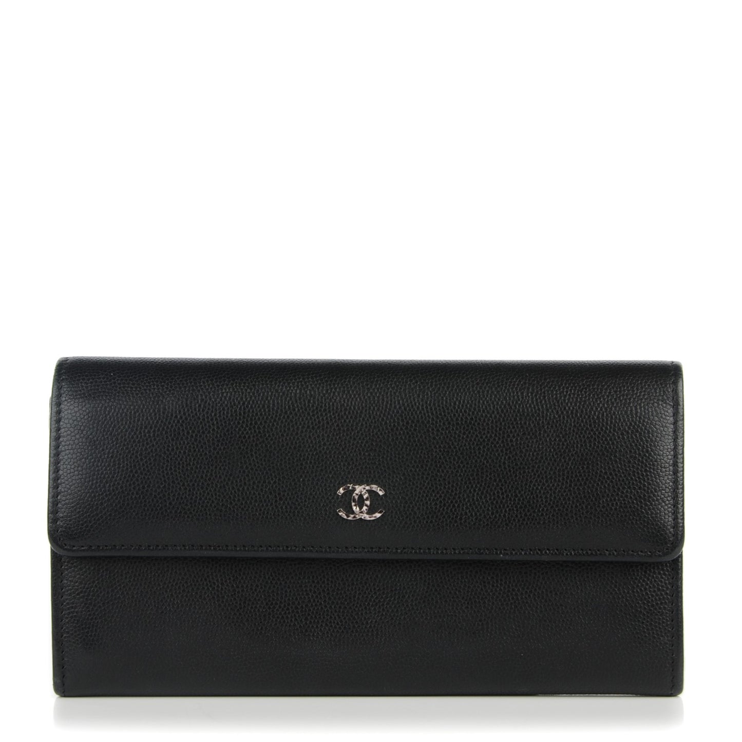 Caviar Sevruga Long Flap Wallet Black