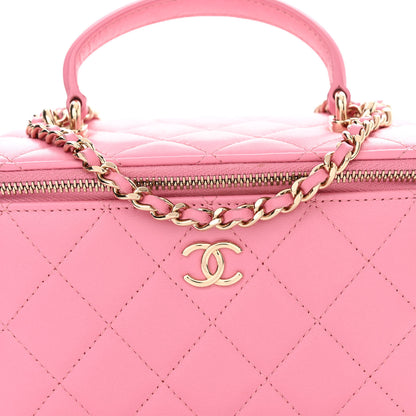 Chanel Lambskin Quilted Small Top Handle Vanity Case With Chain Pink 8 of 11