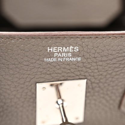 Hermes Taurillon Clemence Birkin 35 Etain 6 of 12