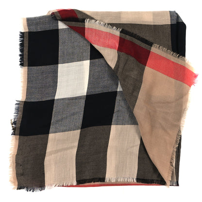 Burberry Cashmere Mega Check Lightweight Scarf Camel 2 of 3