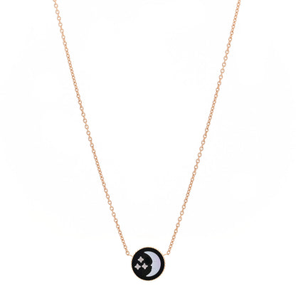 Christian Dior 18K Yellow White Gold Diamond Black Onyx Mother of Pearl Rose Celeste Pendant Necklace 1 of 9