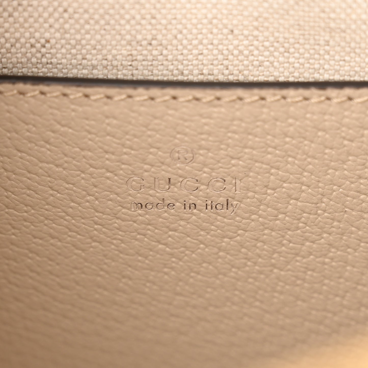 GG Supreme Monogram Textured Dollar Calfskin Web Mini Ophidia Top Handle Bag Beige Mystic White Oatmeal