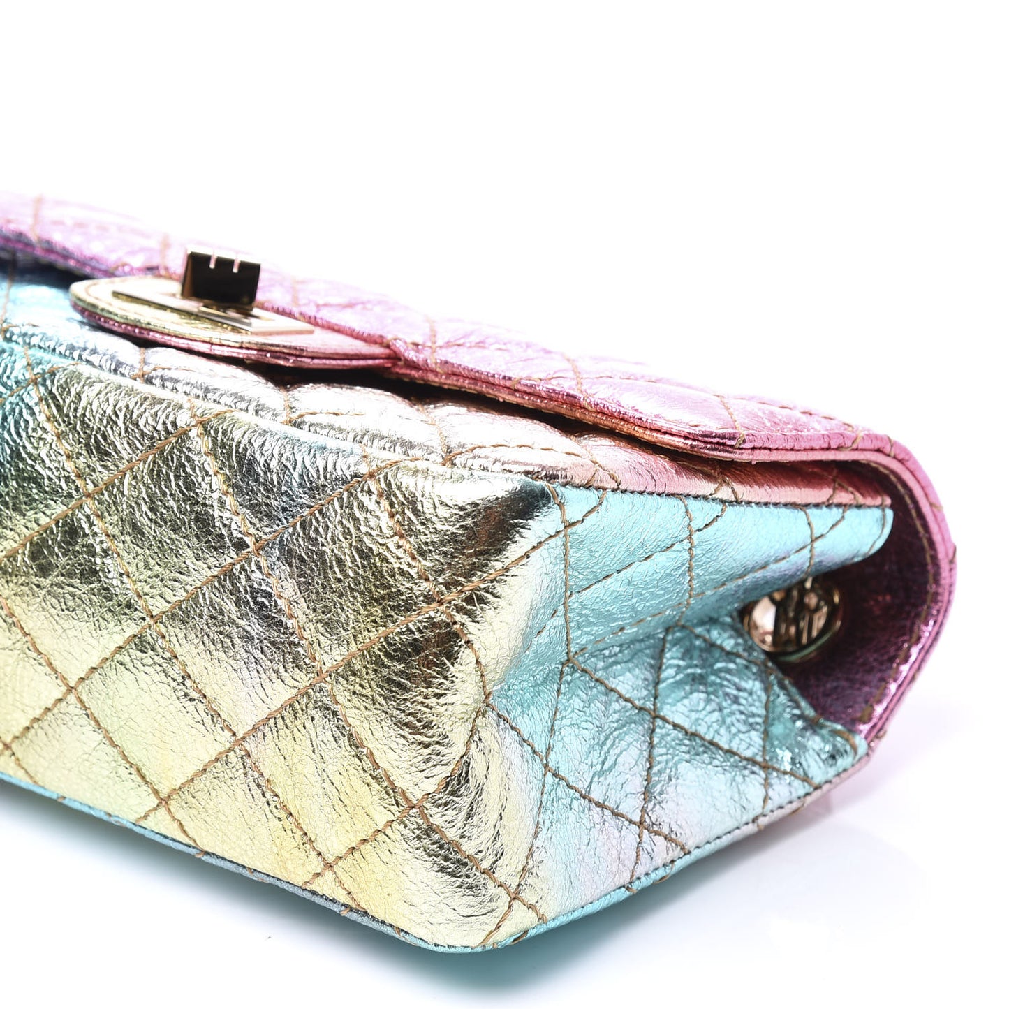 Metallic Goatskin Quilted Mini 2.55 Reissue Flap Multicolor