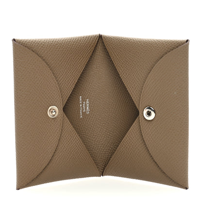 Hermes Epsom Calvi Card Case Etoupe 5 of 8
