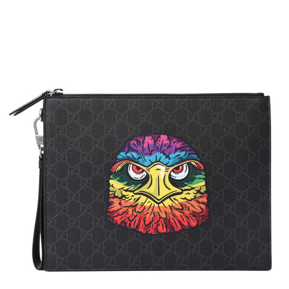 Gucci GG Supreme Monogram Rainbow Eagle Documents Holder Black Grey Multicolor 1 of 6